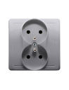 Gniazdo wtyczkowe z uziemieniem podwójne, monoblok, 16A, 250V~, zaciski śrubowe stal inox *Kompletne - nie do ramek KONTAKT SIMO