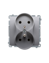 Gniazdo wtyczkowe podwójne z uziemieniem (moduł), Σ16A, 250V~, zaciski śrubowe stal inox KONTAKT SIMON BMGZ2M.01/21