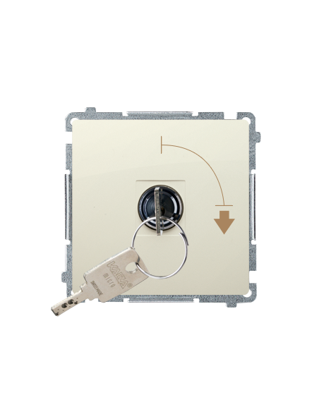 Łącznik chwilowy jednobiegunowy z kluczem, 2 pozycyjny, „0-I” styk N/O. Możliwość wyjęcia klucza tylko w pozycji 0 beż KONTAKT S
