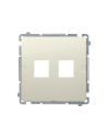 Pokrywa gniazd teleinformatycznych na Keystone płaska podwójna. Montaż na łapki lub wkręty beż KONTAKT SIMON BMPT/12