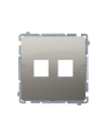 Pokrywa gniazd teleinformatycznych na Keystone płaska podwójna. Montaż na łapki lub wkręty satynowy KONTAKT SIMON BMPT/29