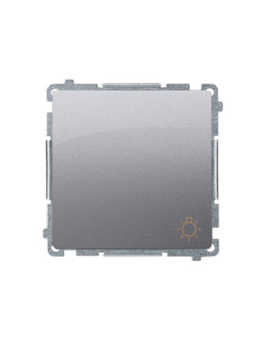 Przycisk światło (moduł) 10AX, 250V~, szybkozłącza stal inox KONTAKT SIMON BMS1.01/21
