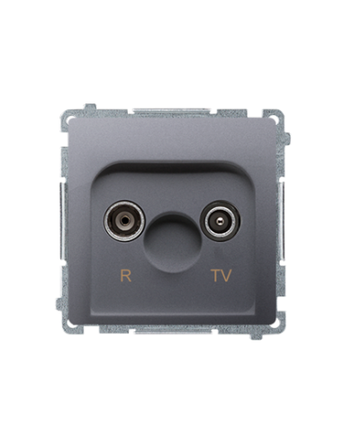 Gniazdo antenowe R-TV przelotowe 10 dB (moduł), 1x wejście: 5–862 MHz stal inox KONTAKT SIMON BMZAP10/1.01/21
