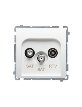 Gniazdo antenowe satelitarne podwójne końcowe SAT-SAT-RTV, (moduł). 2xwejście: SAT: 5–2400 MHz, RTV: 5–862 MHz biały KONTAKT SIM