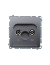 Gniazdo antenowe R-TV końcowe, separowane (moduł), 1x wejście: 5–862 MHz stal inox KONTAKT SIMON BMZAR1/1.01/21