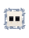 Gniazdo komputerowe podwójne RJ45 kategoria 5e (moduł) kremowy KONTAKT SIMON C52.01/41