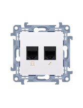 Gniazdo komputerowe RJ45 kategoria 5e + telefoniczne RJ11 (moduł) biały KONTAKT SIMON C5T.01/11