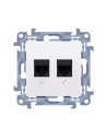 Gniazdo komputerowe RJ45 kategoria 5e + telefoniczne RJ11 (moduł) biały KONTAKT SIMON C5T.01/11