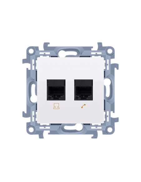 Gniazdo RJ45 kat. 6 + gniazdo telefoniczne RJ11 (moduł) biały KONTAKT SIMON C6T.01/11