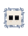 Gniazdo RJ45 kat. 6 + gniazdo telefoniczne RJ11 (moduł) kremowy KONTAKT SIMON C6T.01/41