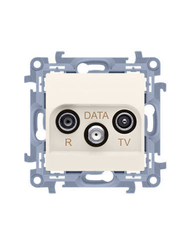 Gniazdo antenowe R-TV-DATA (moduł). 1x wejście: 5-862 MHz kremowy KONTAKT SIMON CAD.01/41