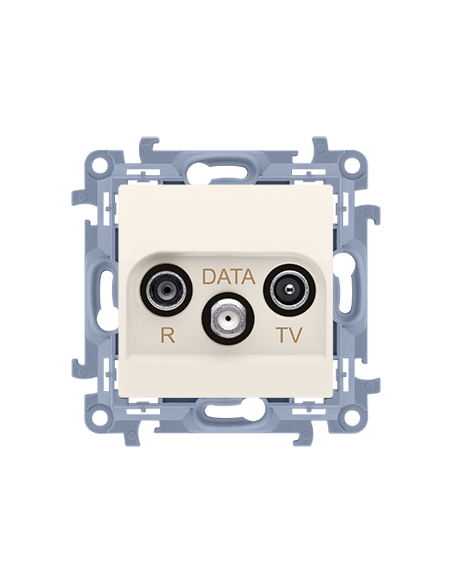 Gniazdo antenowe R-TV-DATA (moduł). 1x wejście: 5-862 MHz kremowy KONTAKT SIMON CAD.01/41