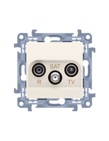 Gniazdo antenowe R-TV-SAT końcowe / zakończeniowe do gniazda przelotowego (moduł). 1x wejście: 5 MHz-2,4 GHz kremowy KONTAKT SIM