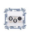 Gniazdo antenowe satelitarne podwójne SAT -SAT -RTV (moduł), 1x wejście: 5 MHz-2,4 GHz biały KONTAKT SIMON CASK2.01/11