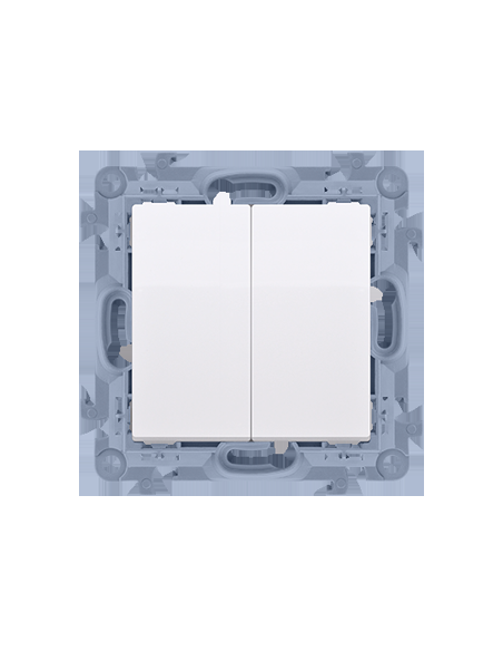 Łącznik świecznikowy z podświetleniem LED i do wersji IP44 (moduł) 10AX, 250V~, zaciski śrubowe biały !Posiada wkładkę uszczelni