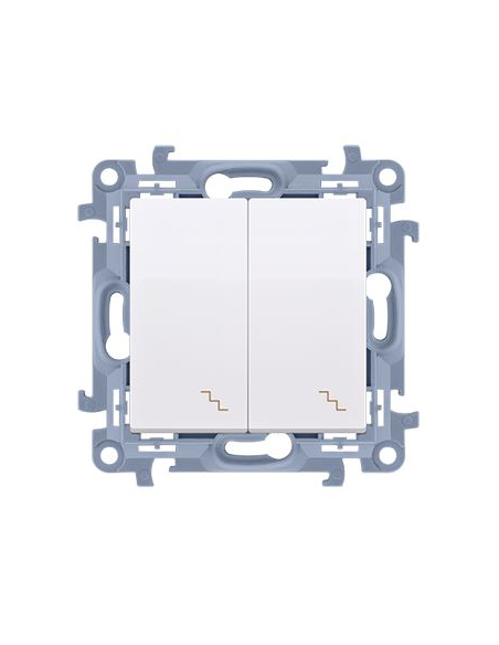 Łącznik schodowy podwójny z podświetleniem LED (moduł) 10AX, 250V~, zaciski śrubowe biały KONTAKT SIMON CW6/2L.01/11