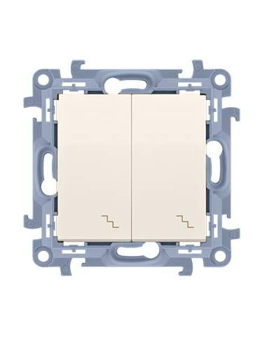 Łącznik schodowy podwójny z podświetleniem LED (moduł) 10AX, 250V~, zaciski śrubowe kremowy KONTAKT SIMON CW6/2L.01/41