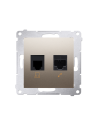 Gniazdo komputerowe RJ45 kategoria 5e + telefoniczne RJ12 (moduł) złoty mat KONTAKT SIMON D5T.01/44