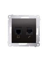 Gniazdo komputerowe RJ45 kategoria 5e + telefoniczne RJ12 (moduł) antracyt KONTAKT SIMON D5T.01/48