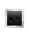 Gniazdo komputerowe RJ45 kategoria 5e + telefoniczne RJ12 (moduł) antracyt KONTAKT SIMON D5T.01/48