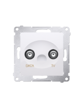 Gniazdo TV-DATA. Dwa porty wyjściowe typu "F" (moduł). Częstotliwość dla wejścia 5-1000 MHz biały KONTAKT SIMON DAD1.01/11