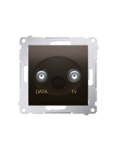 Gniazdo TV-DATA. Dwa porty wyjściowe typu "F" (moduł). Częstotliwość dla wejścia 5-1000 MHz brąz mat KONTAKT SIMON DAD1.01/46