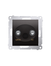 Gniazdo TV-DATA. Dwa porty wyjściowe typu "F" (moduł). Częstotliwość dla wejścia 5-1000 MHz antracyt KONTAKT SIMON DAD1.01/48