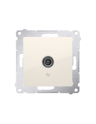 Gniazdo antenowe TV pojedyncze (moduł). Do instalacji indywidualnych kremowy KONTAKT SIMON DAK1.01/41