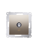 Gniazdo antenowe SAT pojedyncze (moduł). Do instalacji indywidualnych złoty mat KONTAKT SIMON DASF1.01/44