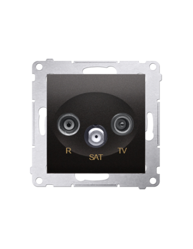 Gniazdo antenowe R-TV-SAT przelotowe (moduł) antracyt KONTAKT SIMON DASP.01/48