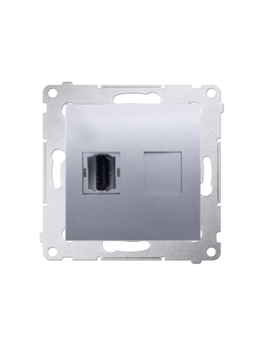 Gniazdo HDMI (moduł) srebrny mat KONTAKT SIMON DGHDMI.01/43