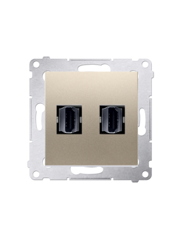 Gniazdo HDMI podwójne (moduł) złoty mat KONTAKT SIMON DGHDMI2.01/44