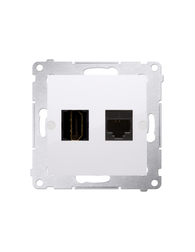 Gniazdo HDMI + RJ45 kat.6. (moduł) biały KONTAKT SIMON DGHRJ45.01/11