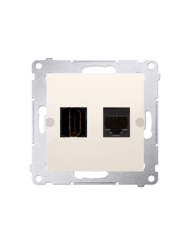 Gniazdo HDMI + RJ45 kat.6. (moduł) kremowy KONTAKT SIMON DGHRJ45.01/41