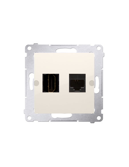 Gniazdo HDMI + RJ45 kat.6. (moduł) kremowy KONTAKT SIMON DGHRJ45.01/41