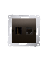 Gniazdo HDMI + RJ45 kat.6. (moduł) brąz mat KONTAKT SIMON DGHRJ45.01/46