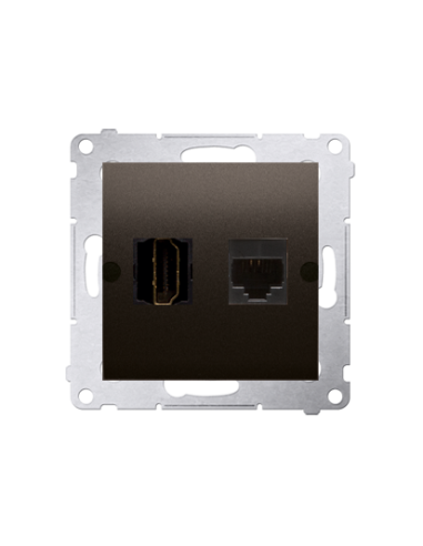 Gniazdo HDMI + RJ45 kat.6. (moduł) brąz mat KONTAKT SIMON DGHRJ45.01/46