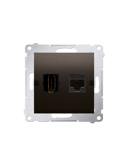 Gniazdo HDMI + RJ45 kat.6. (moduł) brąz mat KONTAKT SIMON DGHRJ45.01/46