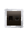 Gniazdo HDMI + RJ45 kat.6. (moduł) brąz mat KONTAKT SIMON DGHRJ45.01/46