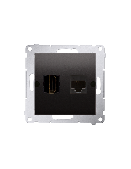 Gniazdo HDMI + RJ45 kat.6. (moduł) antracyt KONTAKT SIMON DGHRJ45.01/48