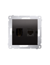 Gniazdo HDMI + RJ45 kat.6. (moduł) antracyt KONTAKT SIMON DGHRJ45.01/48