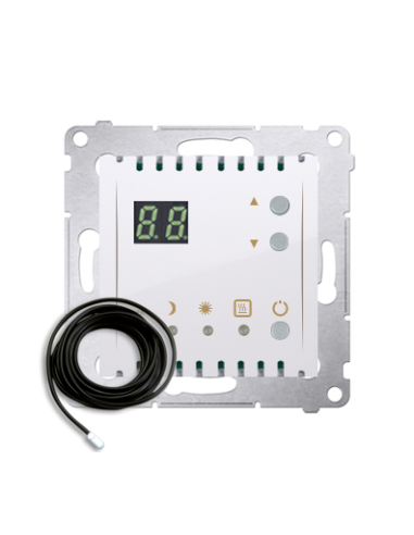 Regulator temperatury z wyświetlaczem z czujnikiem zewnętrznym (moduł) 16(2) A, 230V~ biały *W komplecie czujnik zewnętrzny (son