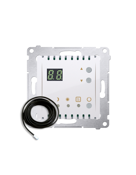 Regulator temperatury z wyświetlaczem z czujnikiem zewnętrznym (moduł) 16(2) A, 230V~ biały *W komplecie czujnik zewnętrzny (son