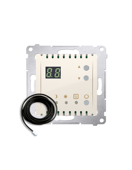 Regulator temperatury z wyświetlaczem z czujnikiem zewnętrznym (moduł) 16(2) A, 230V~ kremowy *W komplecie czujnik zewnętrzny (s