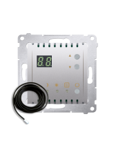 Regulator temperatury z wyświetlaczem z czujnikiem zewnętrznym (moduł) 16(2) A, 230V~ srebrny mat *W komplecie czujnik zewnętrzn