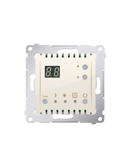 Regulator temperatury z wyświetlaczem z czujnikiem wewnętrznym (moduł) 16(2) A, 230V~ kremowy KONTAKT SIMON DTRNW.01/41