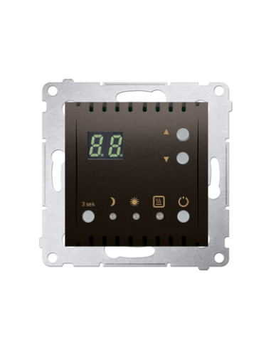 Regulator temperatury z wyświetlaczem z czujnikiem wewnętrznym (moduł) 16(2) A, 230V~ brąz mat KONTAKT SIMON DTRNW.01/46