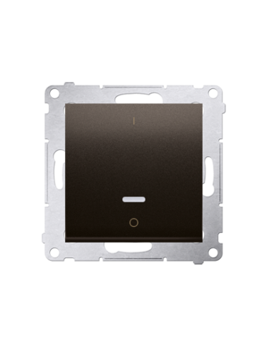 Łącznik dwubiegunowy z podświetleniem LED (moduł) 10AX, 250V~, szybkozłącza brąz mat KONTAKT SIMON DW2L.01/46