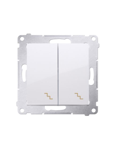 Łącznik schodowy podwójny z podświetleniem (moduł) 10AX, 250V~, zaciski śrubowe biały KONTAKT SIMON DW6/2L.01/11