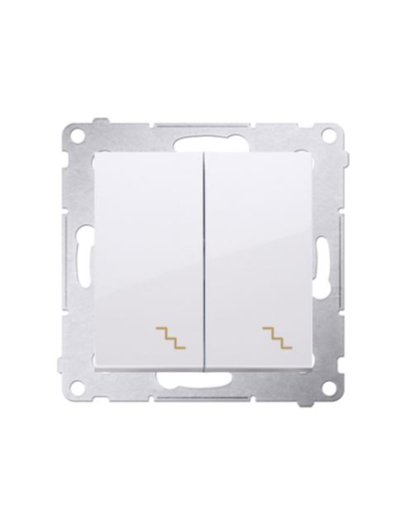 Łącznik schodowy podwójny z podświetleniem (moduł) 10AX, 250V~, zaciski śrubowe biały KONTAKT SIMON DW6/2L.01/11